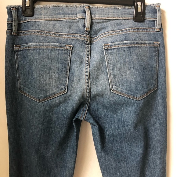 FRAME Women’s Mid Wash 9 inches Rise Frayed Hem Distressed Jeans Size 28 - Picture 7 of 15